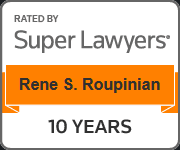 Rene' Roupinian Super Lawyers badge, 10 years.